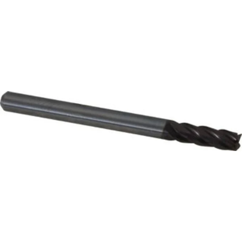 OSG 1/8, 3/8 LOC, 1/8 Shank Diam, 1-1/2 OAL, 4 Flute, Solid Carbide Square End Mill Single End, TiAlN Finish, Spiral ...